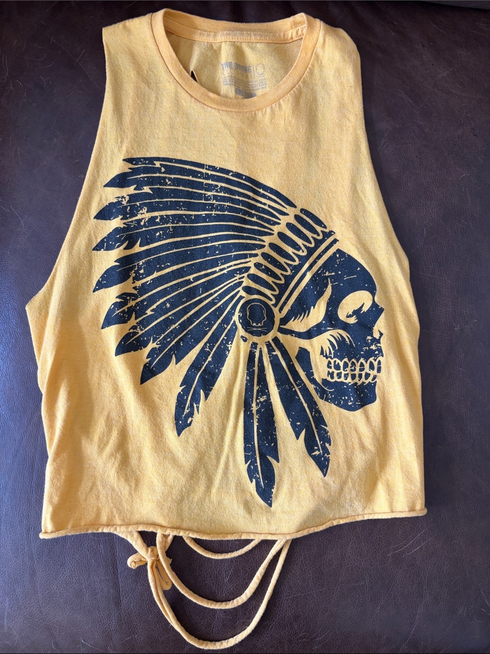 Yellow Native Skull Headdress Top